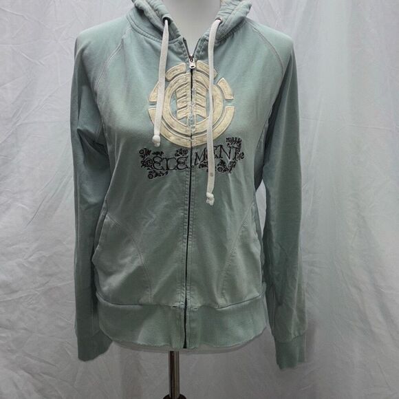 element skateboard sherpa lined hoodie full zip distressed Sz XL Y2K - Picture 1 of 9